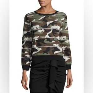 Veronica Beard Camo Jacquard Knit Sweater
